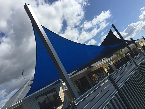 Big custom shade sail for pools Mandurah by Silver Sands Sails